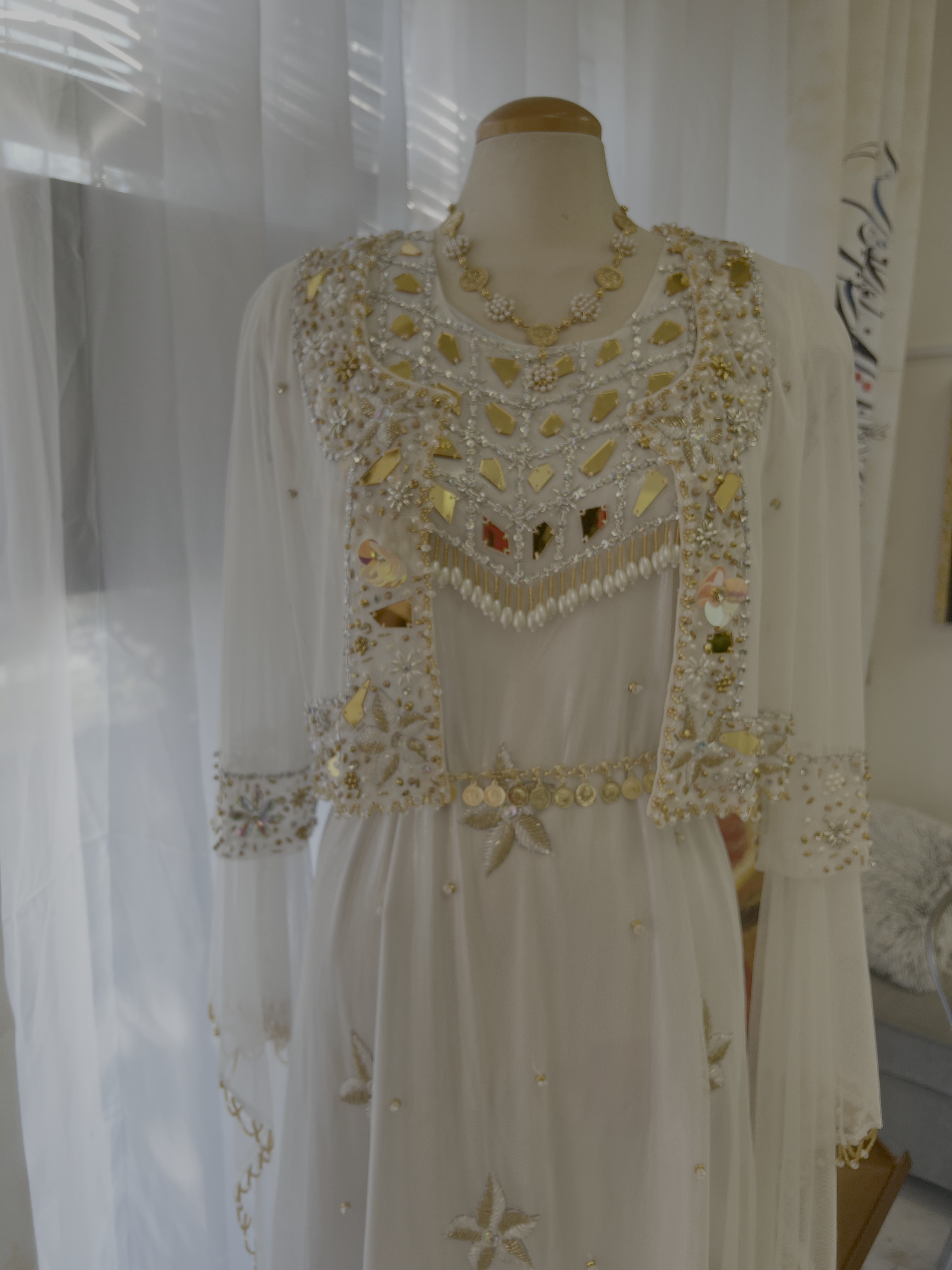 White Embellished Long Dress